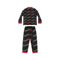 Satin Pajamas - Black & Red 'Exquisite 24' Printed Women's Sleep Set