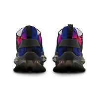 Women's Neon Geometric Athletic Shoes (Blue Pink Hexagon)