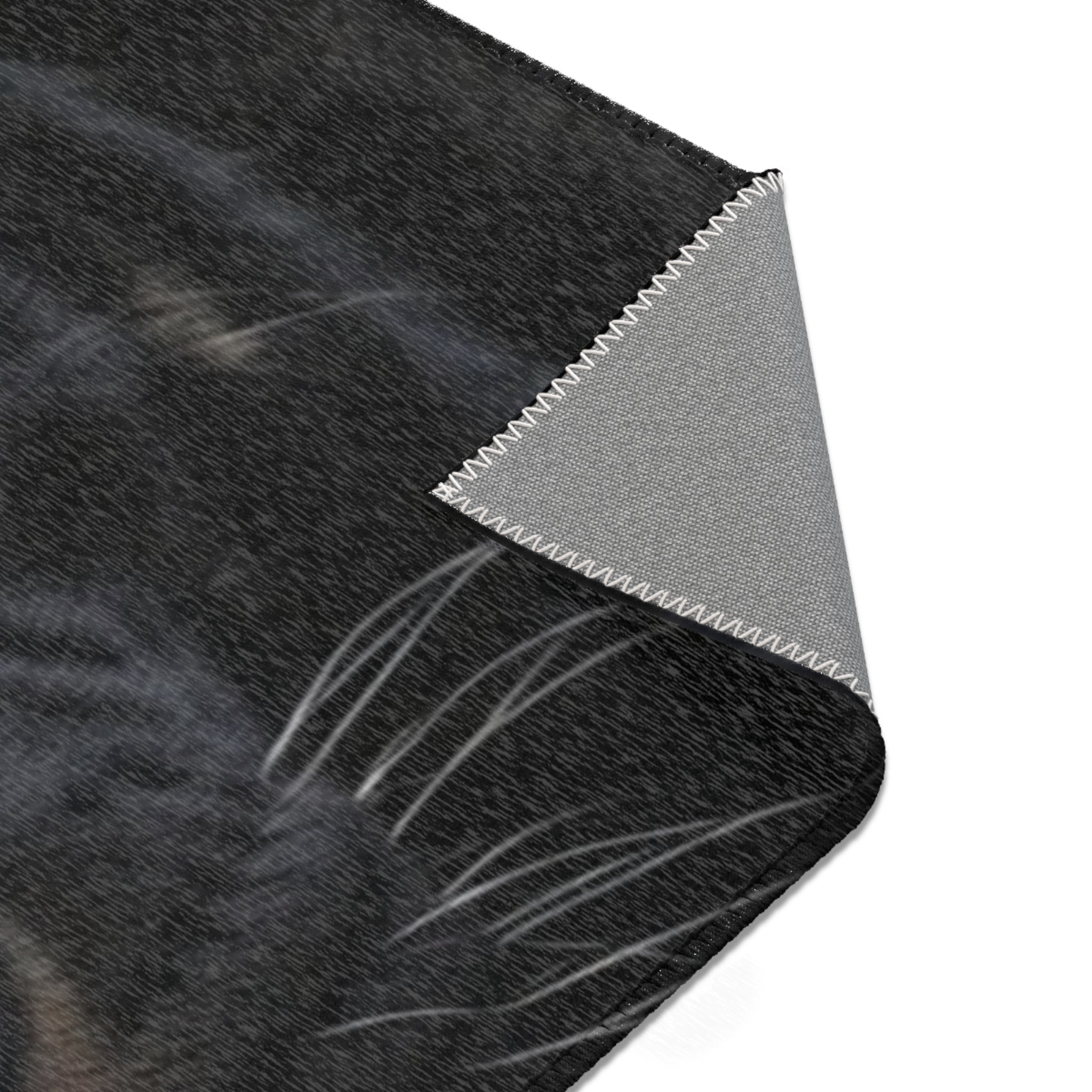 Black Panther Area Rug — Realistic Panther Face Decorative Accent Rug