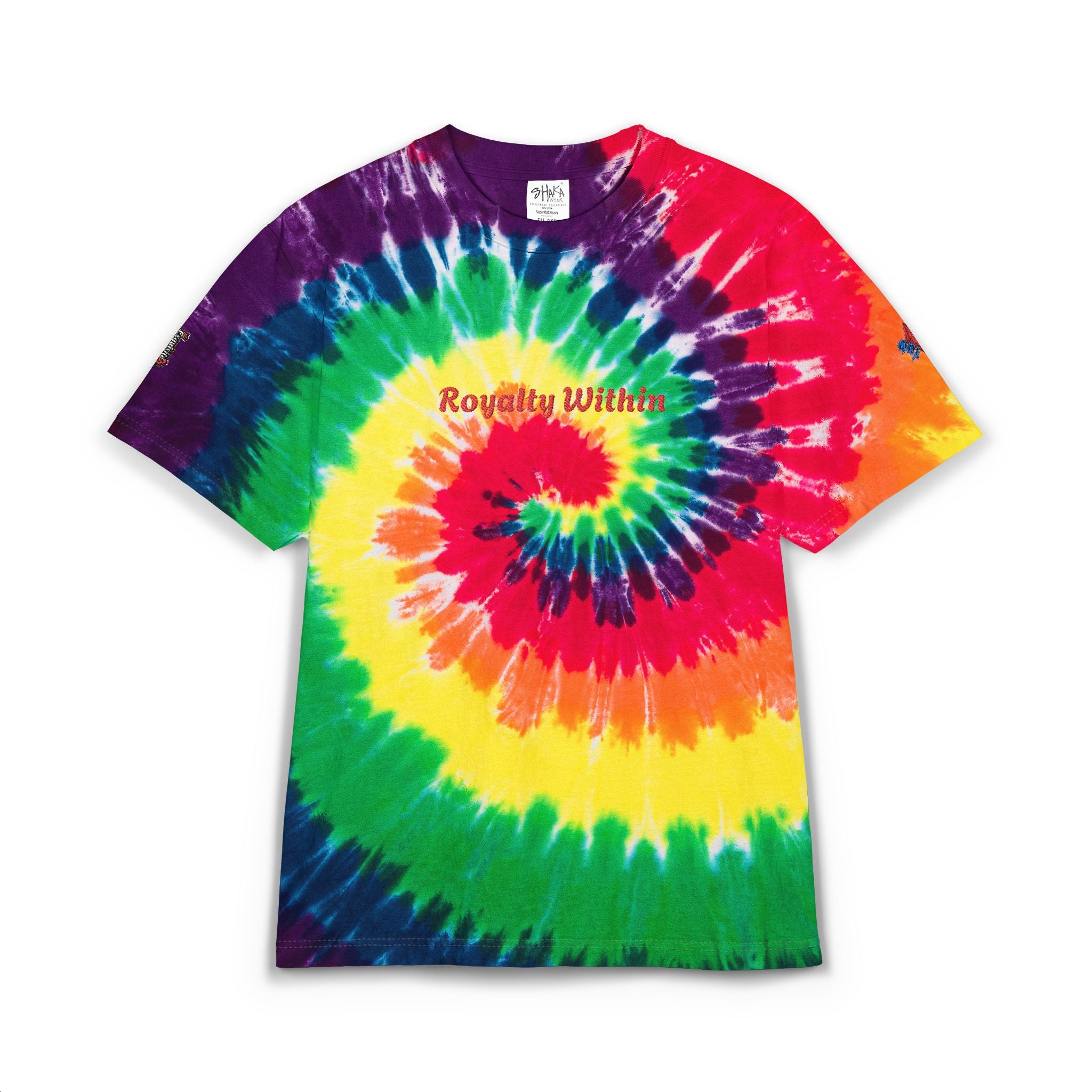 Tie-Dye Spiral 'Royal Within' Embroidered T-Shirt