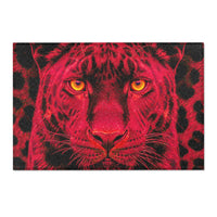 Red Leopard Area Rug – Bold Neon Leopard Accent Rug