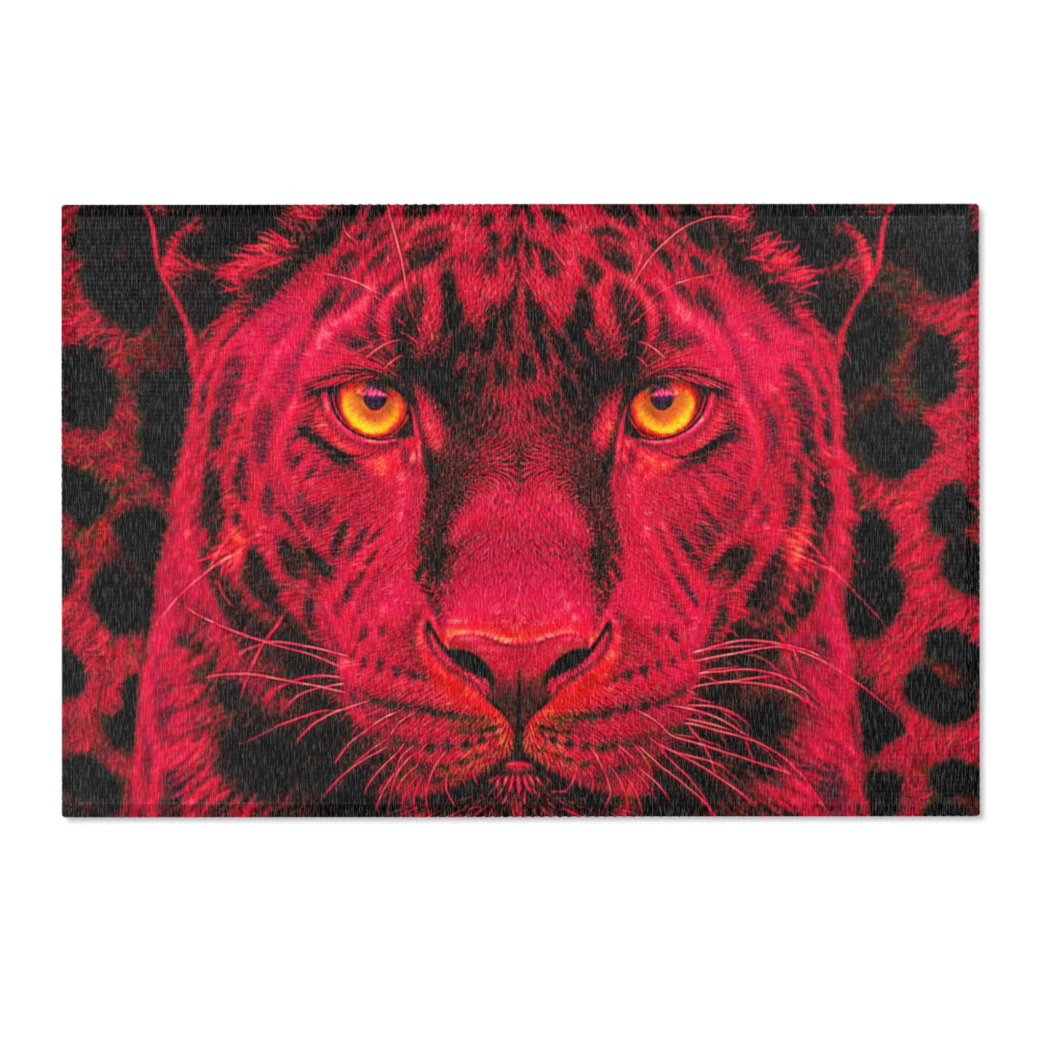 Red Leopard Area Rug – Bold Neon Leopard Accent Rug