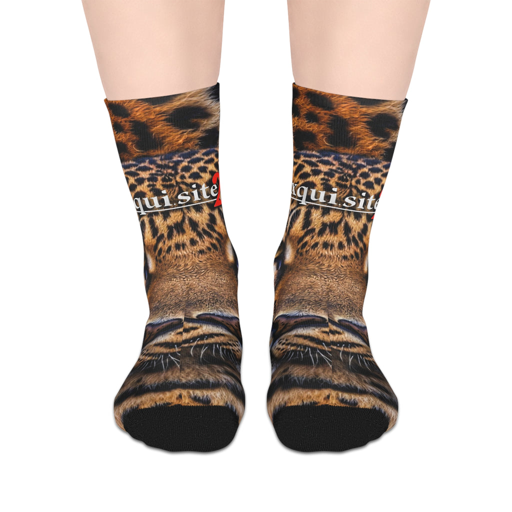 Exquisite 24 Leopard Print Mid-Length Socks