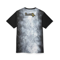 Exquisite 24 Logo Tee — Distressed Grey All-Over Print T-Shirt