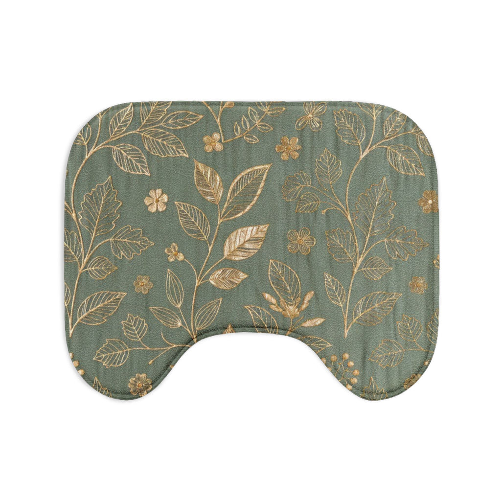 Botanical Gold Leaves Toilet 3-Piece Bath Rug Set