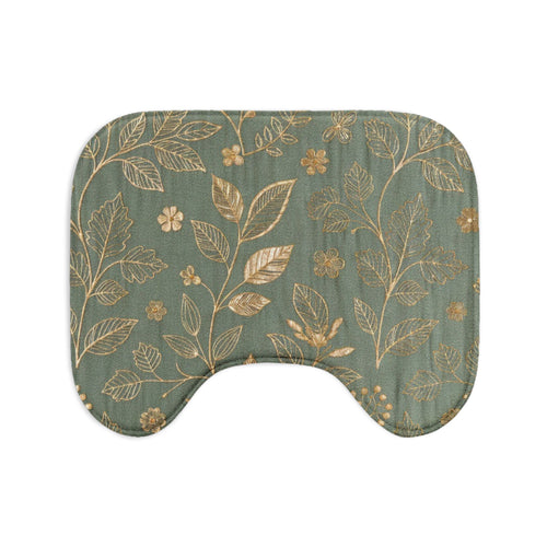 Botanical Gold Leaves Toilet 3-Piece Bath Rug Set