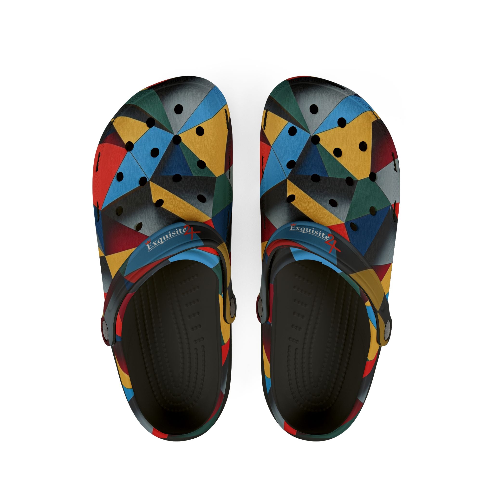 Abstract Geometric EVA Foam Clogs — Colorful Modern Slip-On Shoes