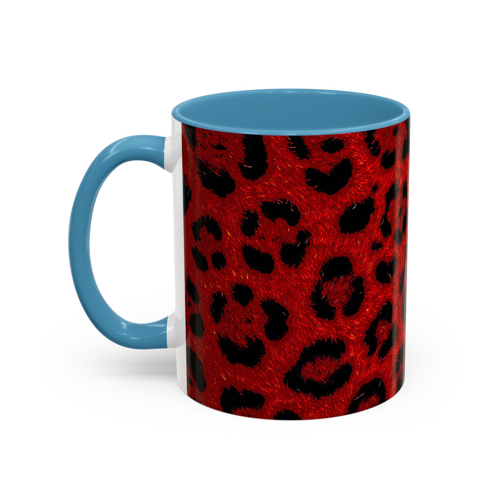 Red Leopard Print Accent Coffee Mug (11/15oz)