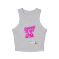 Racer Tank - '"Champions Are Made In The Gym" Pink Graphic Crop