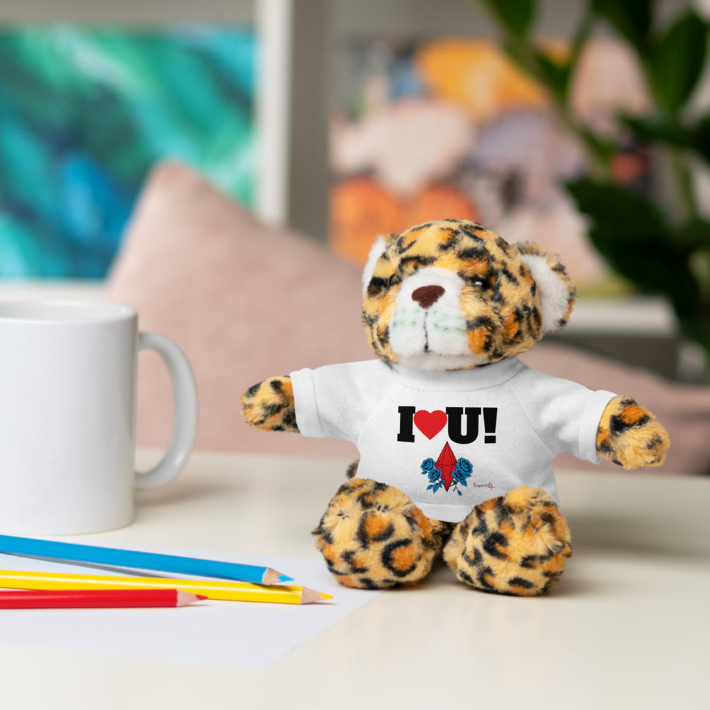Plush Bear with Branded Tee – Red Diamond and Blue Roses Teddy