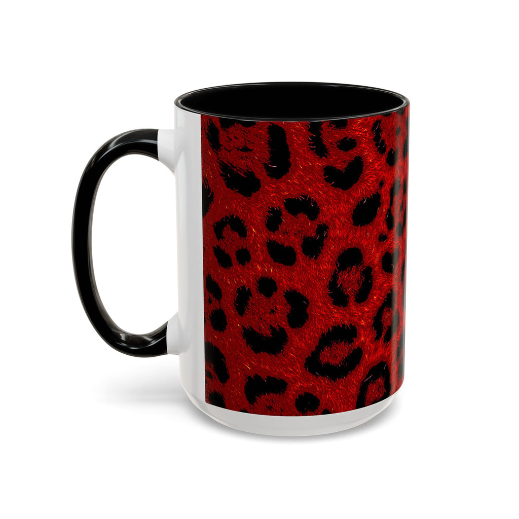 Red Leopard Print Accent Coffee Mug (11/15oz)