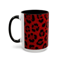Red Leopard Print Accent Coffee Mug (11/15oz)