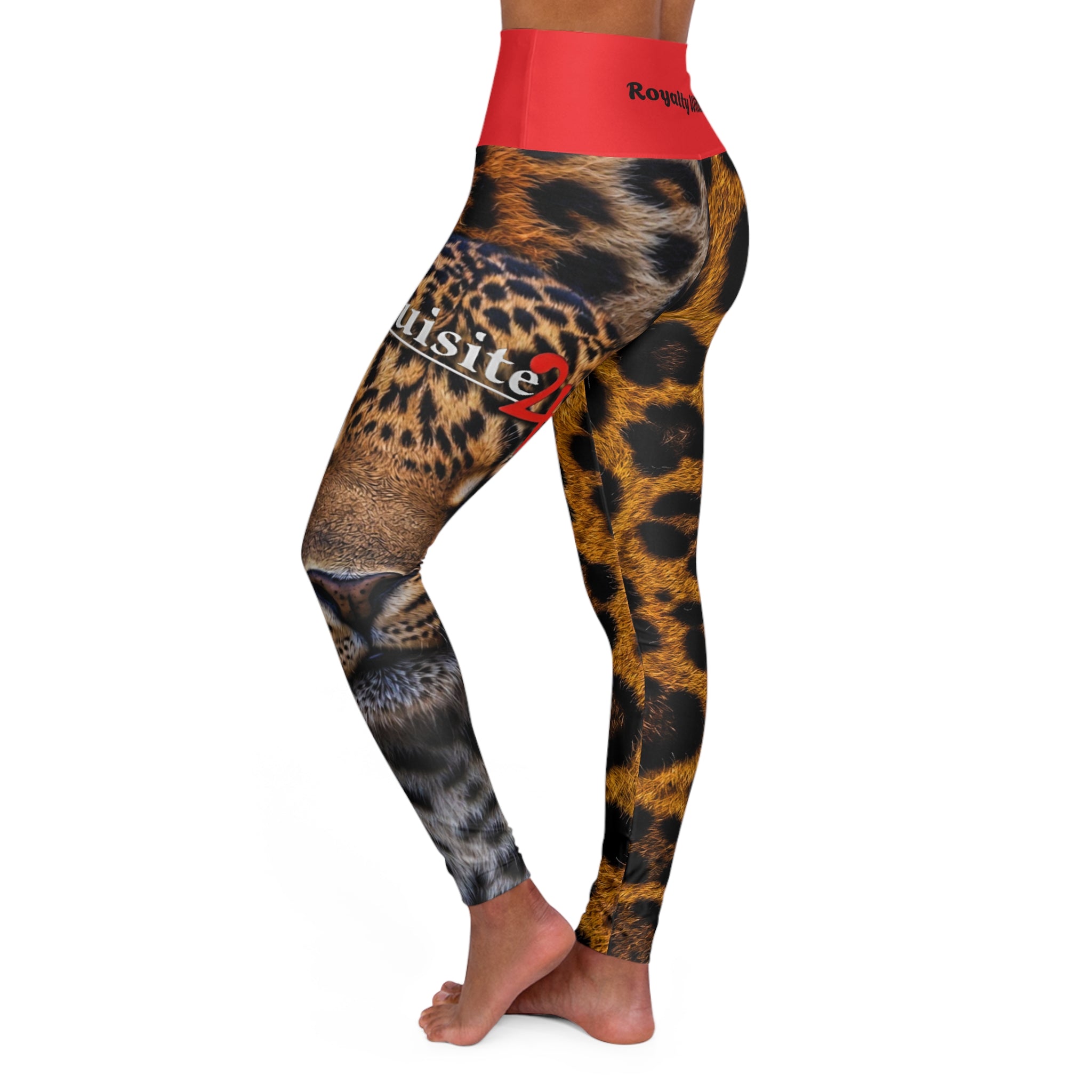 Leopard Face High-Waist Yoga Leggings — Bold Animal Print Activewear