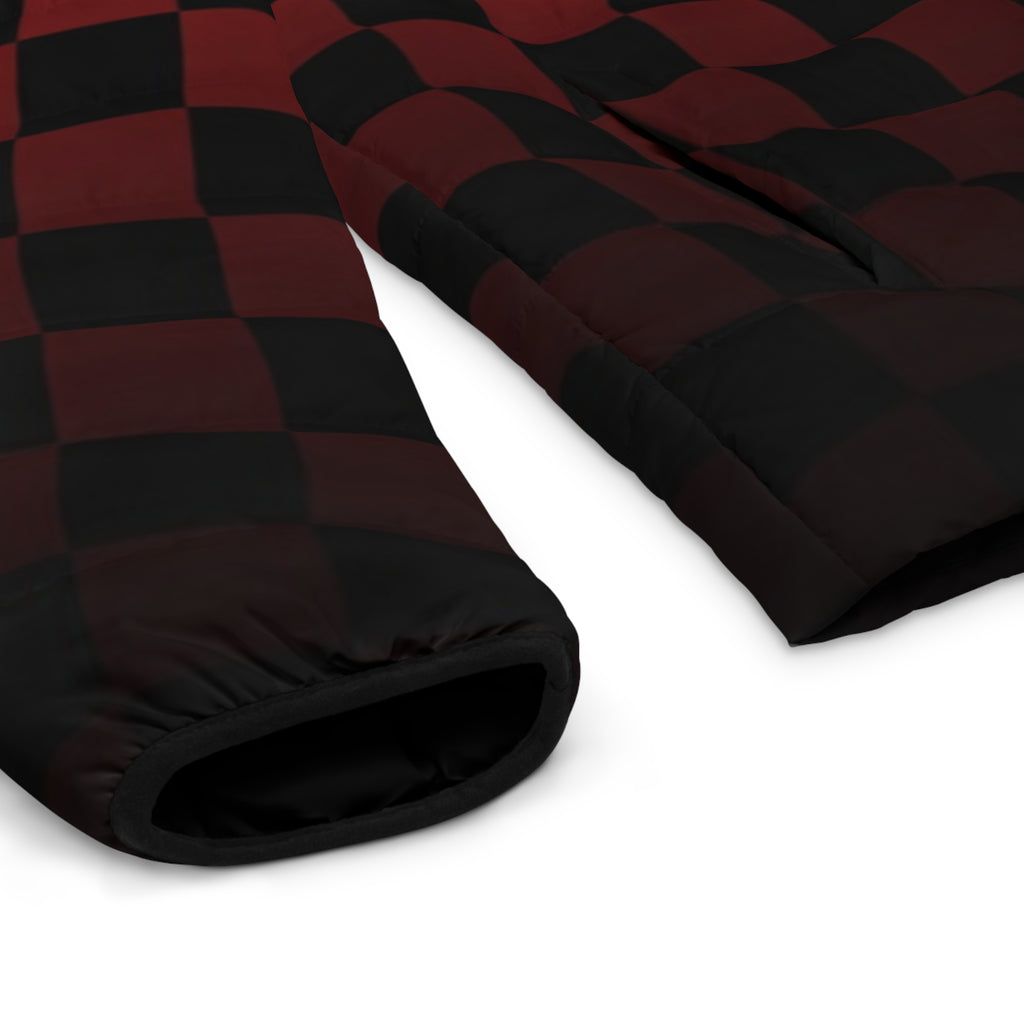 Red & Black Checker Puffer Jacket