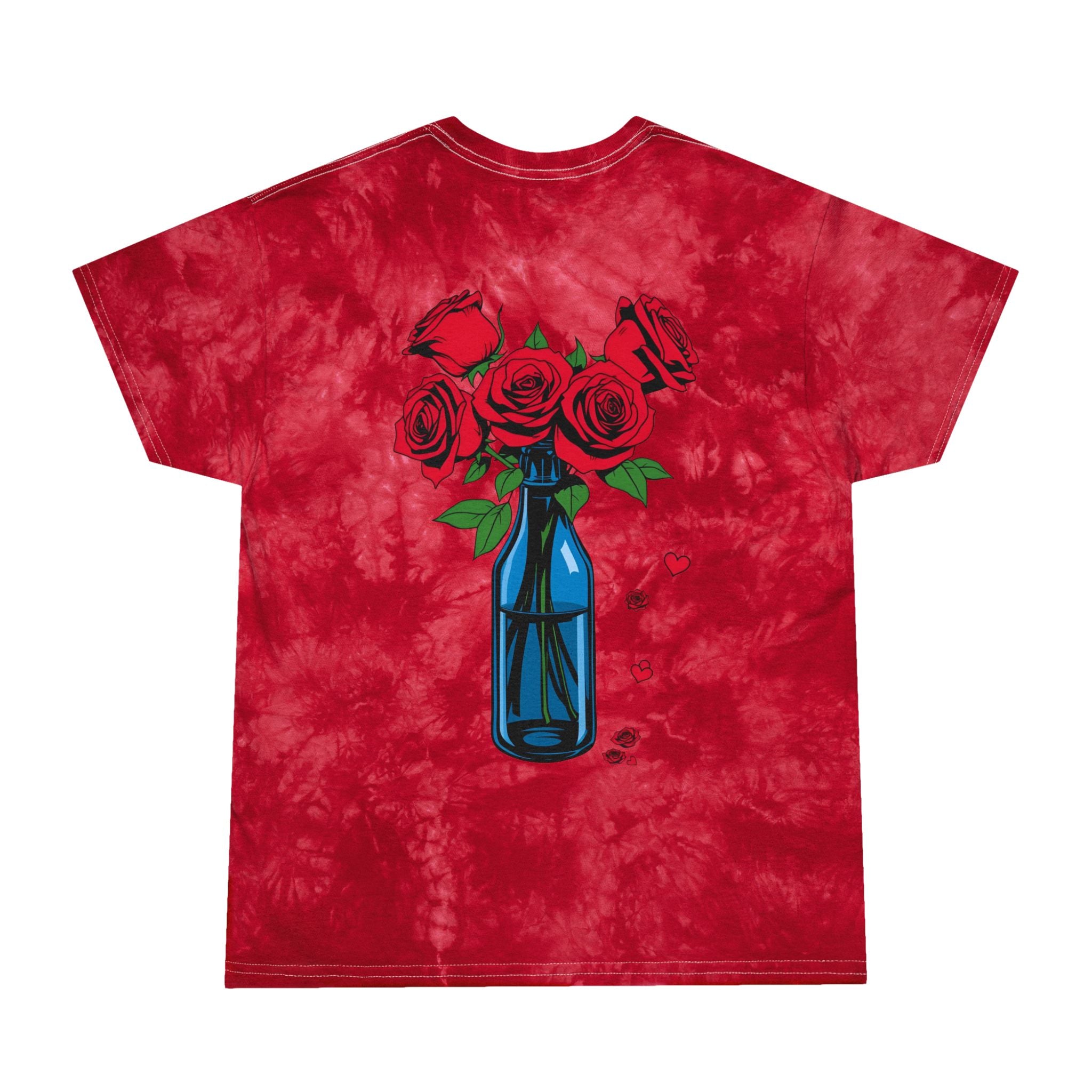 Tie-Dye Tee — Exquisite 24 ‘Royalty Within’ Logo & Red Roses Crystal Design