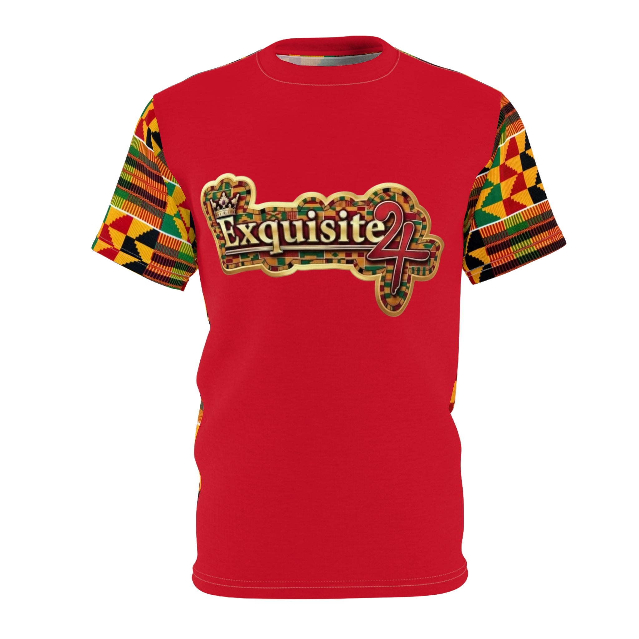 Exquisite 24 Red Kente Sleeve Tee