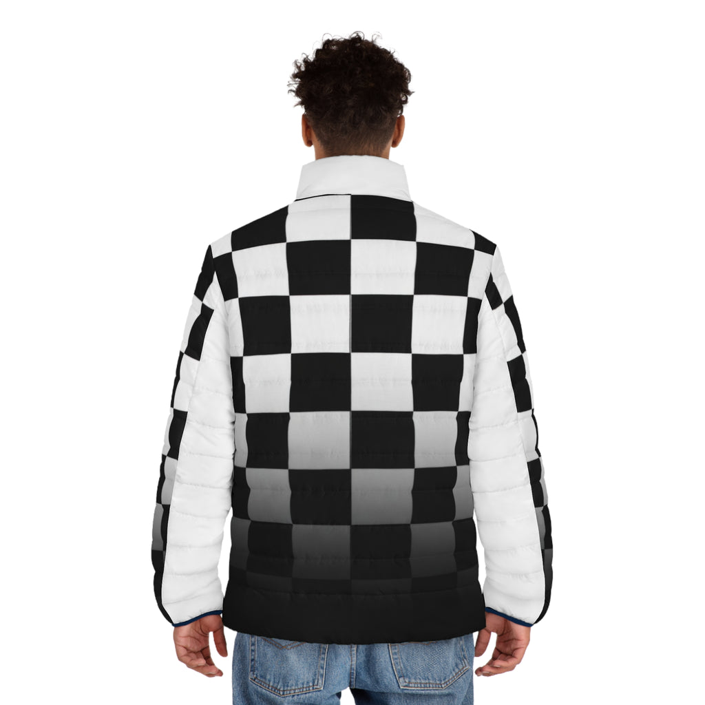 Checkerboard Gradient Puffer Jacket
