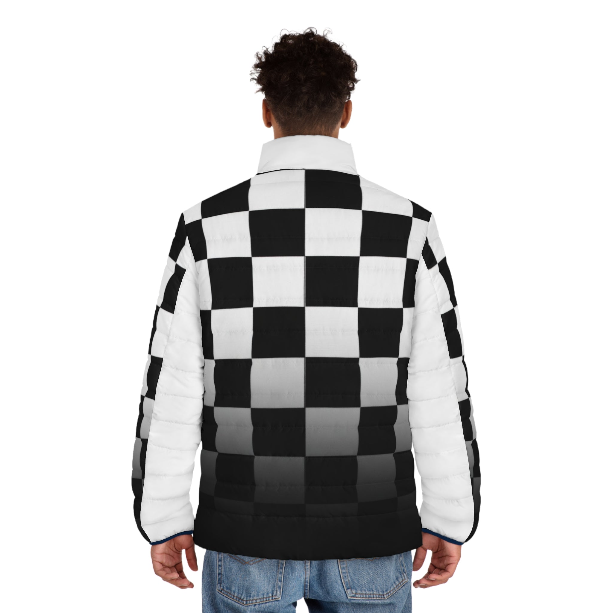 Checkerboard Gradient Puffer Jacket