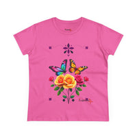 Butterfly Blossom with Purple Border Women's Graphic Tee