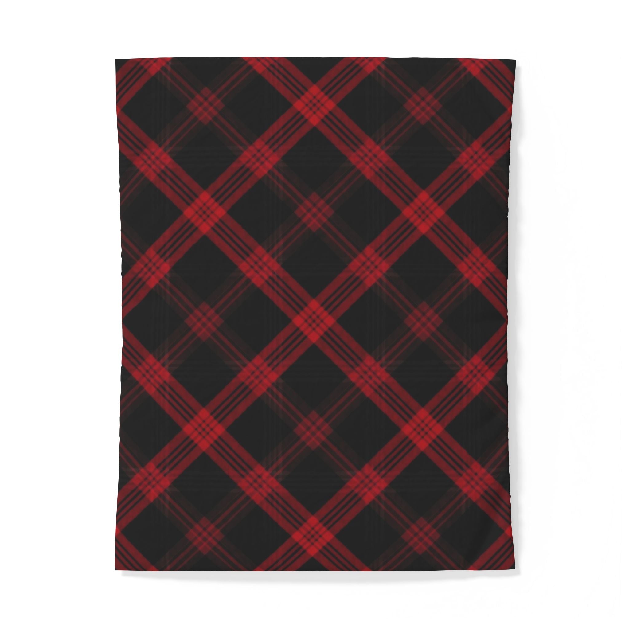 Red & Black Plaid Cotton Duvet Cover