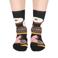 Donut Print Mid-Length Socks — Colorful Sprinkles & Frosting Novelty Socks