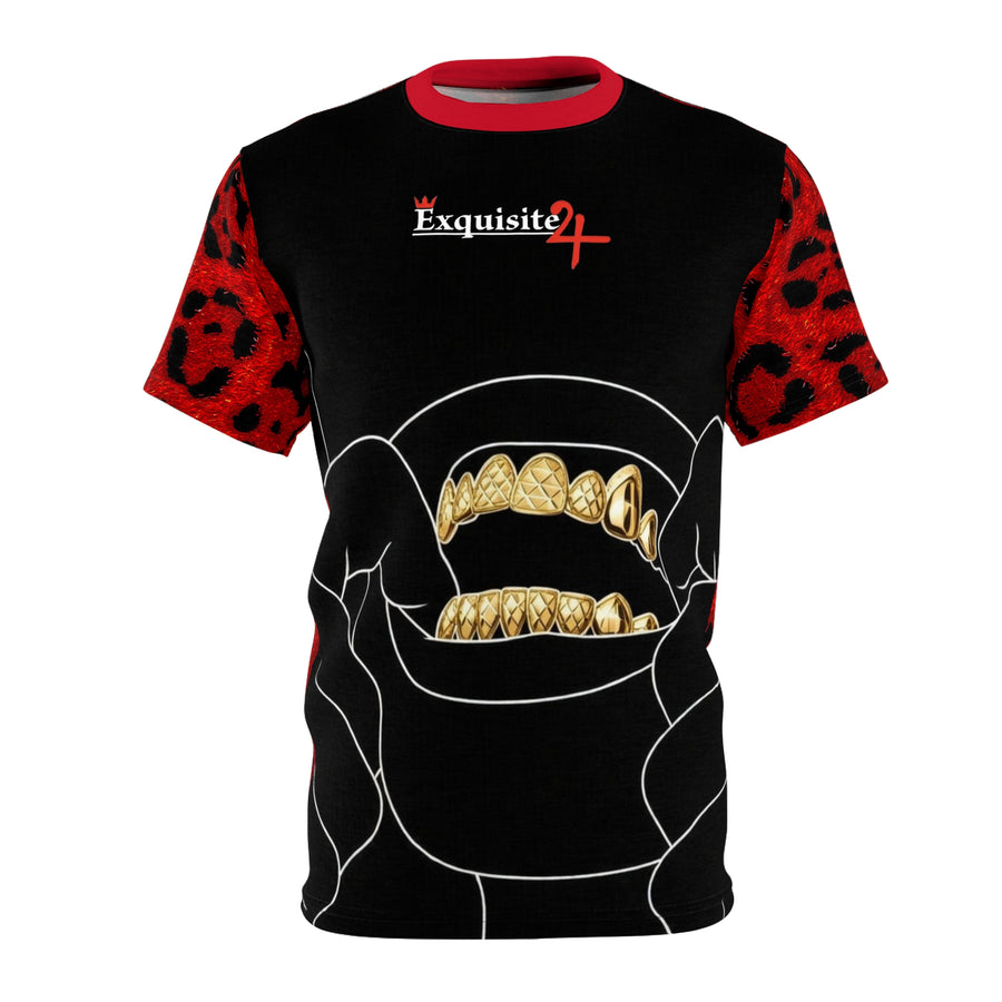 Red Leopard Gold Grillz Graphic Tee