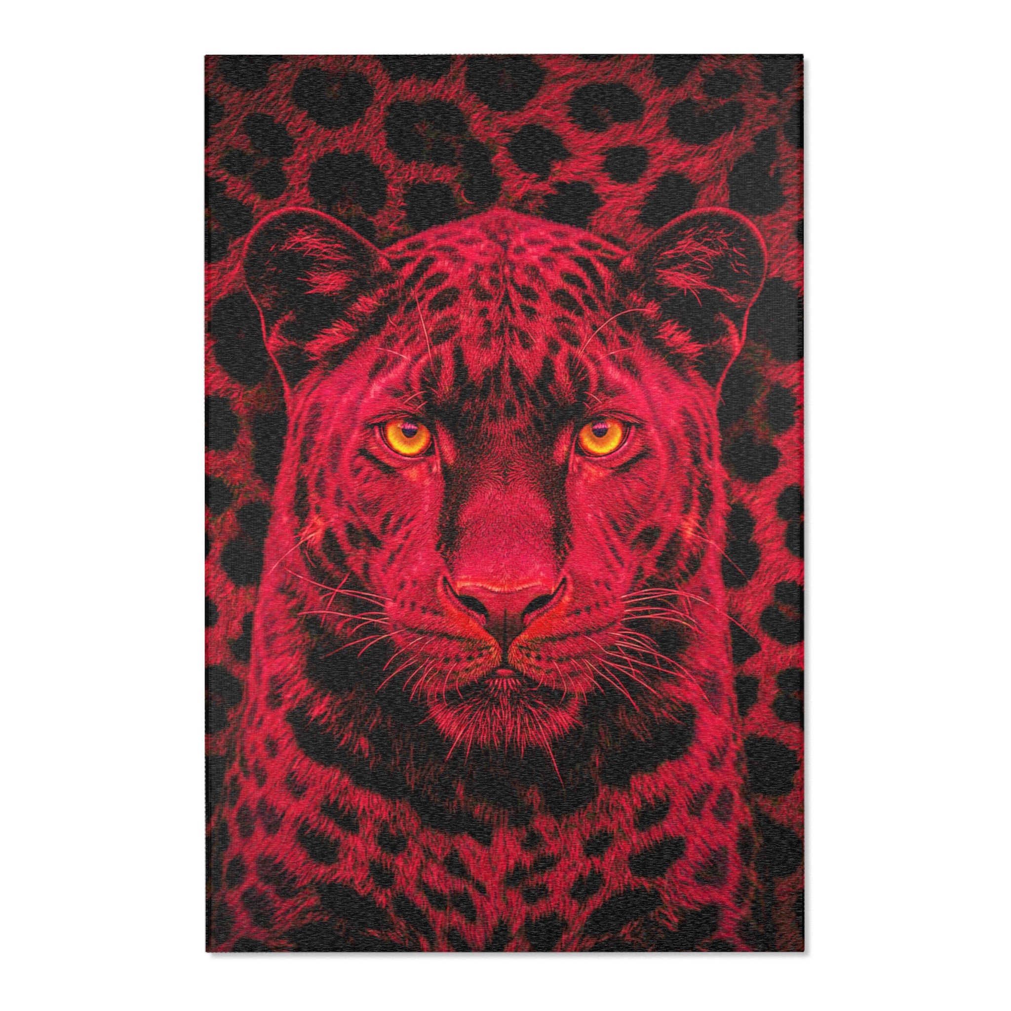 Red Leopard Area Rug – Bold Neon Leopard Accent Rug