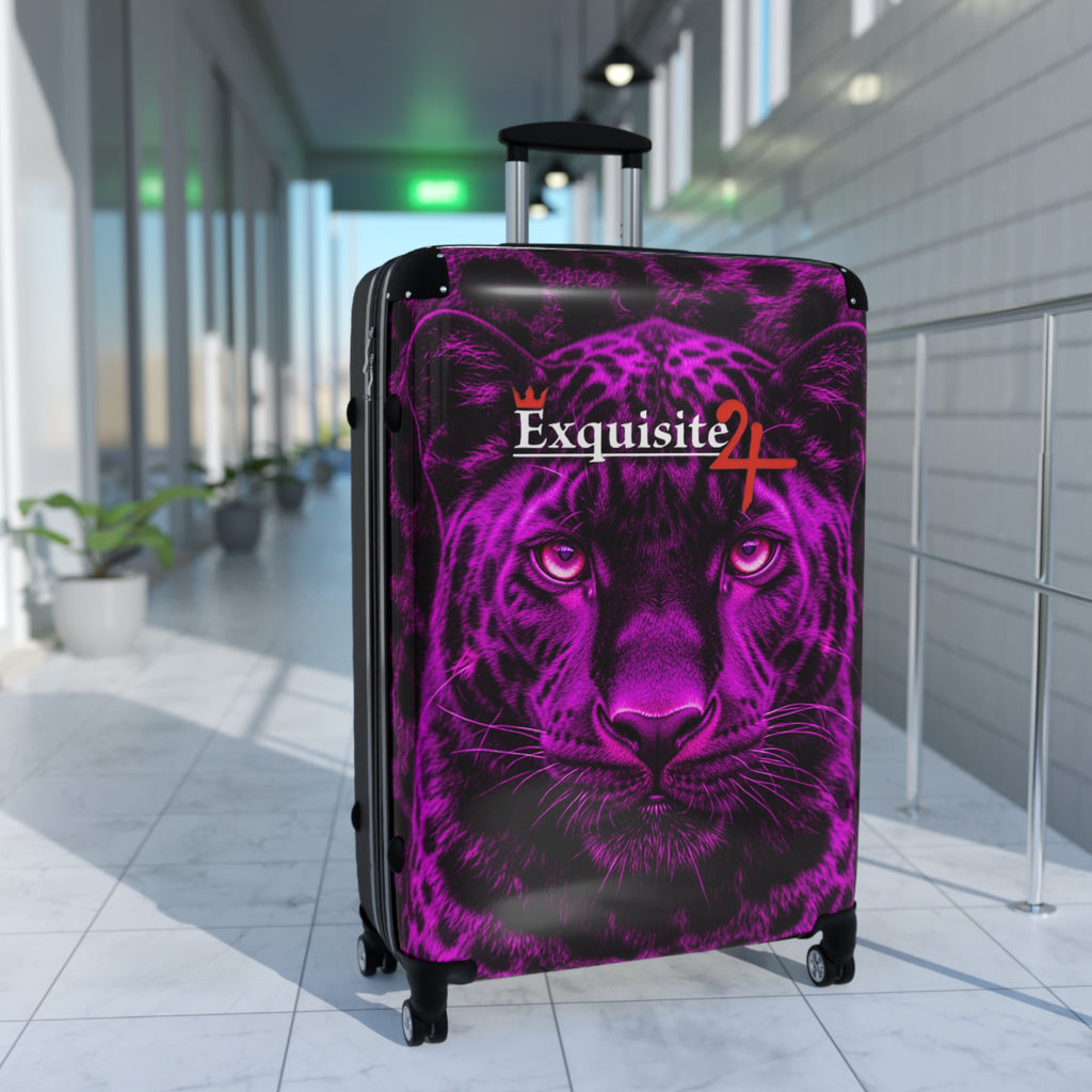 Purple Leopard Carry-On Suitcase — 'Exquisite 24' Graphic Luggage
