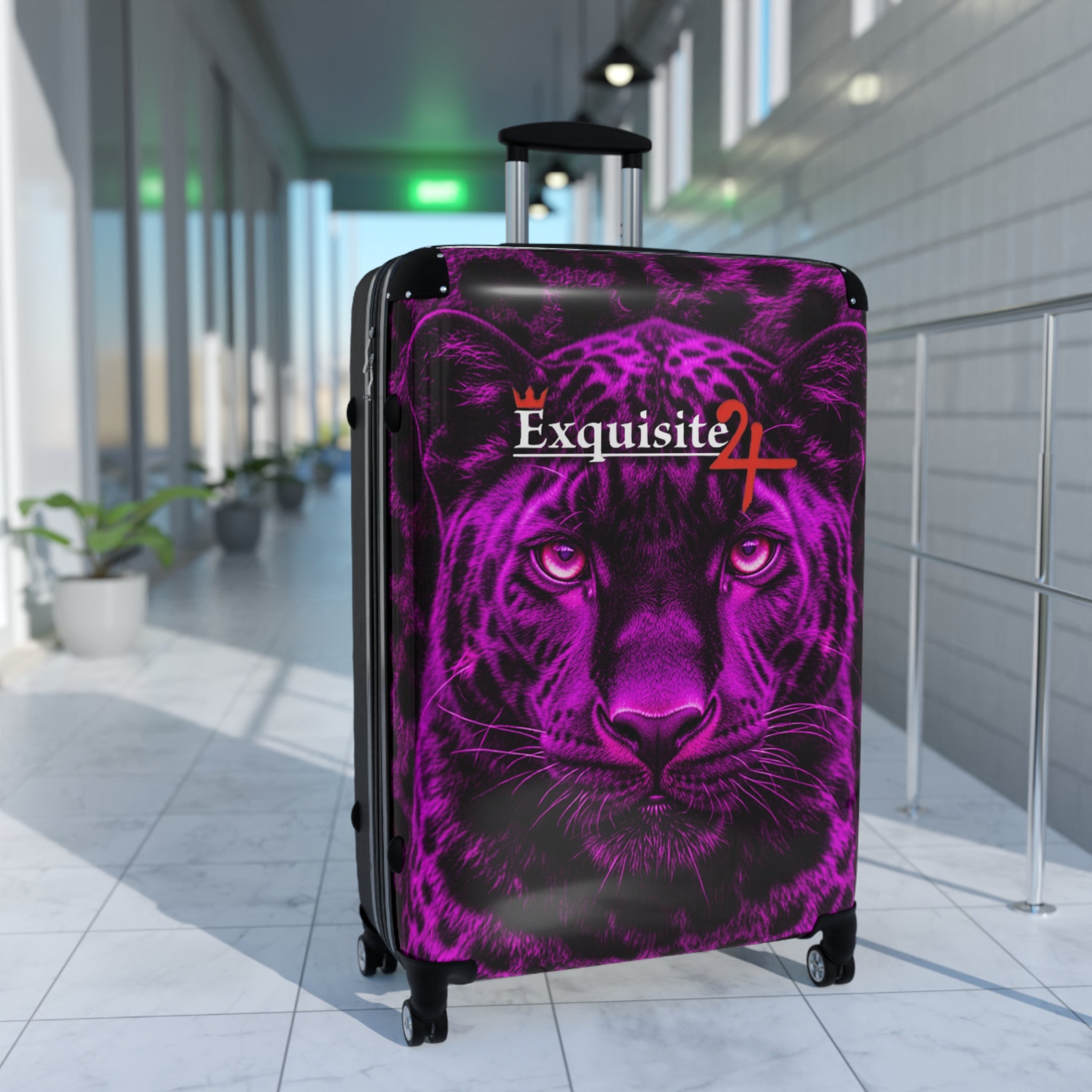 Purple Leopard Carry-On Suitcase — 'Exquisite 24' Graphic Luggage