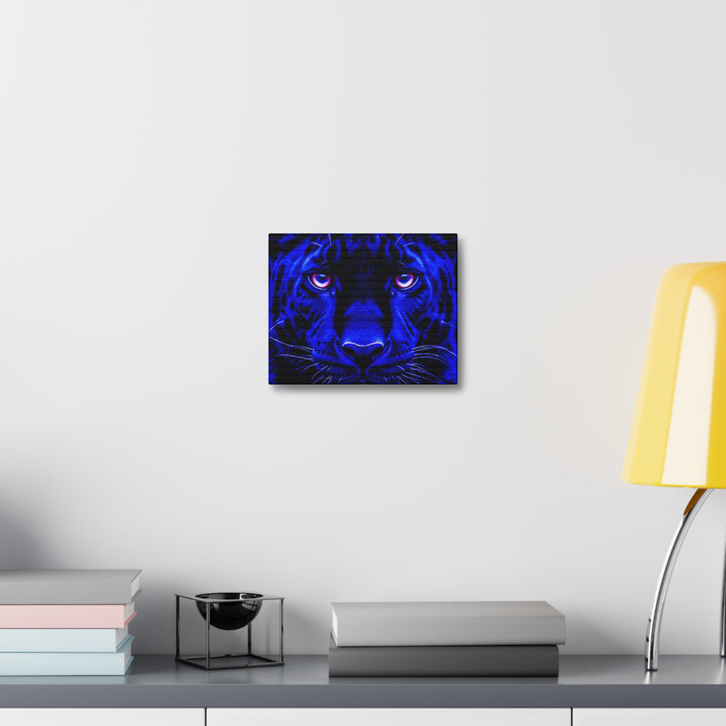 Blue Panther Stretched Canvas Wall Art
