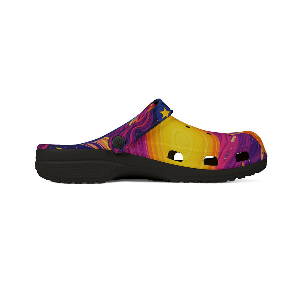 Galaxy Sunset Foam Clogs — Vibrant Space-Themed EVA Slip‑Ons