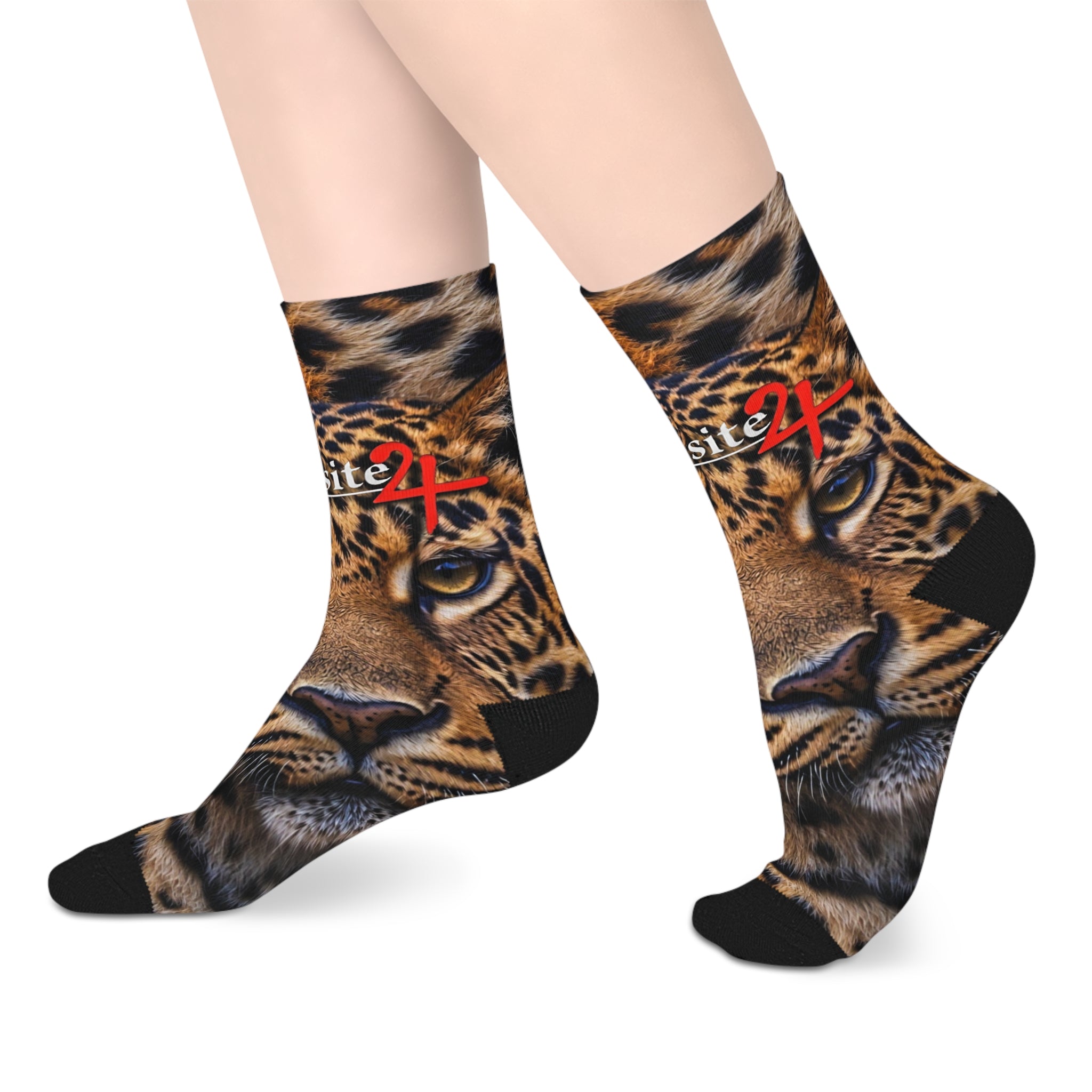 Exquisite 24 Leopard Print Mid-Length Socks