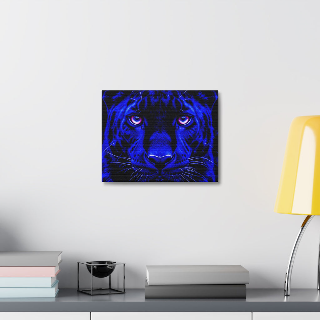 Blue Panther Stretched Canvas Wall Art