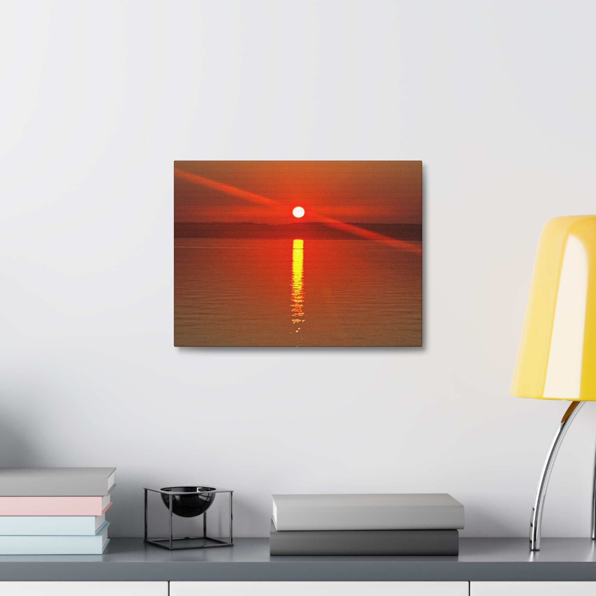 Sunset Reflection Stretched Canvas Wall Art