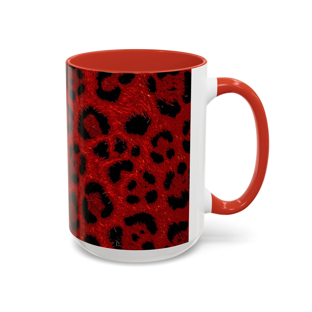 Red Leopard Print Accent Coffee Mug (11/15oz)