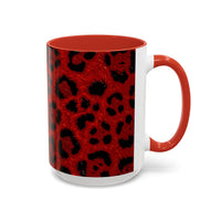 Red Leopard Print Accent Coffee Mug (11/15oz)
