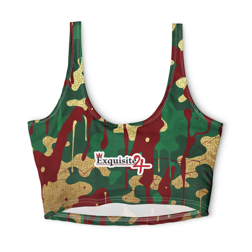 Green Gold Camo 'Exquisite 24' Sports Bra