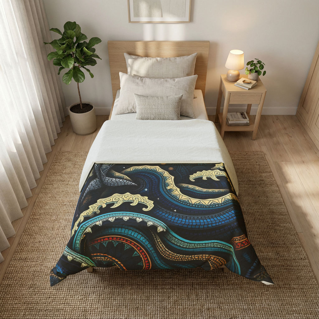 Dolphin Waves Duvet Cover — Nautical Boho Cotton Bedding