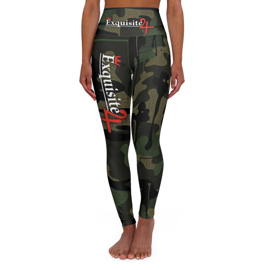 Camo High-Waist Yoga Leggings — Exquisite 24 All-Over Print