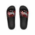 Men's Slide Sandals — Red Snake Print 'Exquisite 24' Luxury Pool Slides