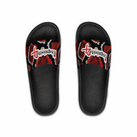 Men's Slide Sandals — Red Snake Print 'Exquisite 24' Luxury Pool Slides