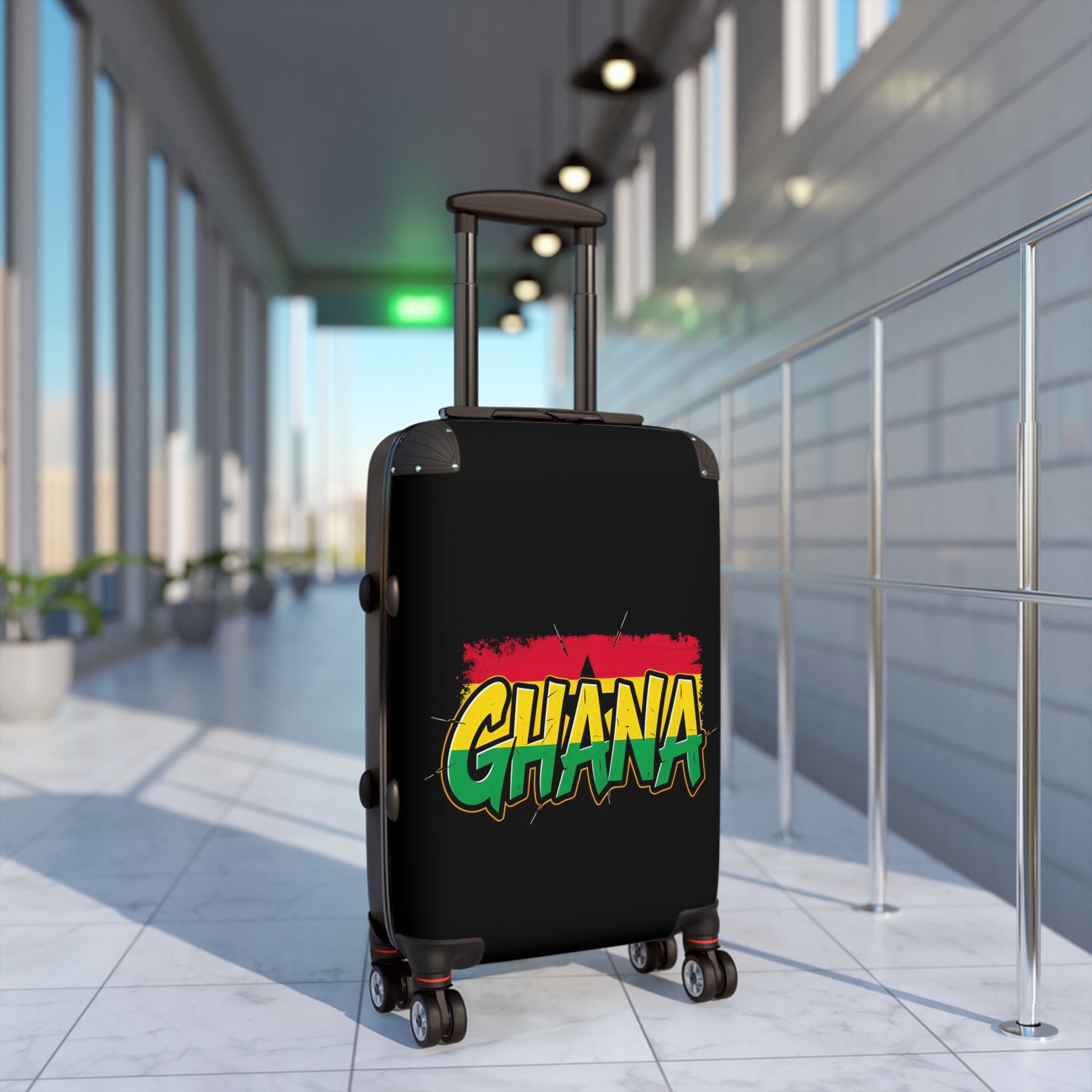 Ghana Flag Carry-On Suitcase – Rasta Colors Travel Luggage