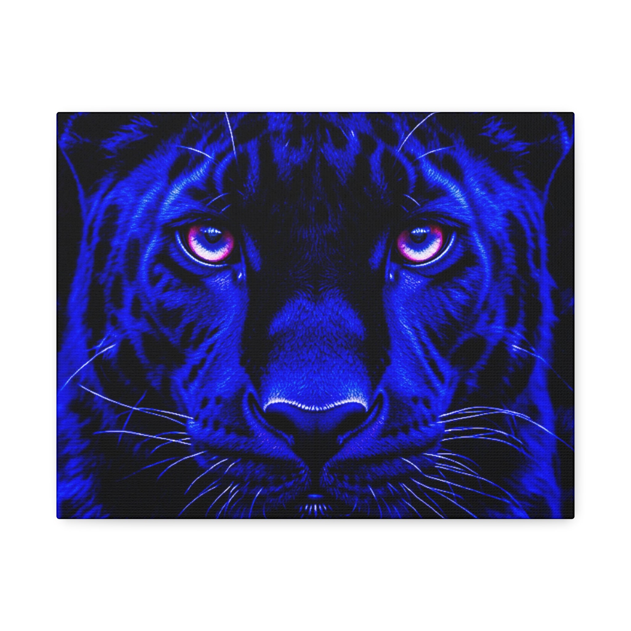 Blue Panther Stretched Canvas Wall Art