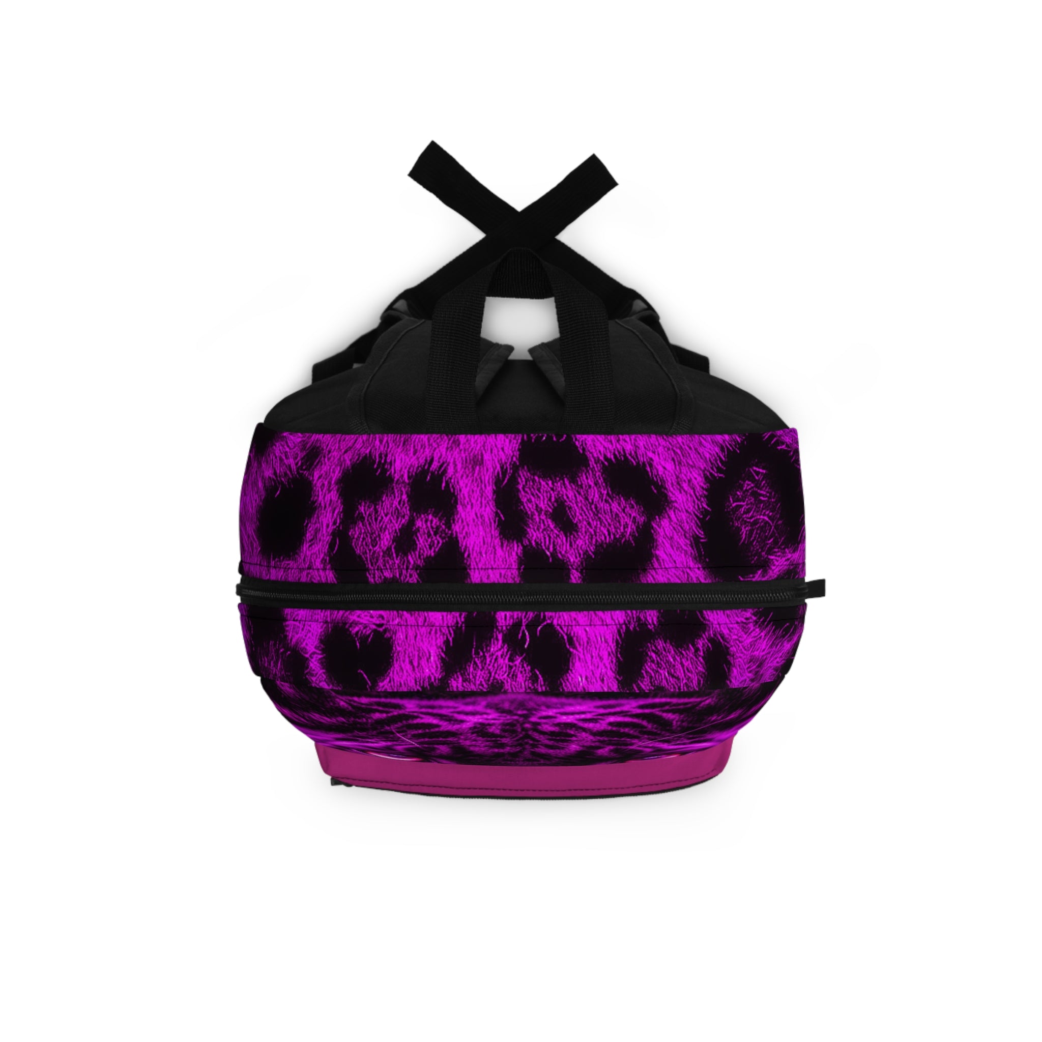 Purple Leopard Backpack with 'Exquisite 24' Logo — Bold Animal Print School & Travel Bag