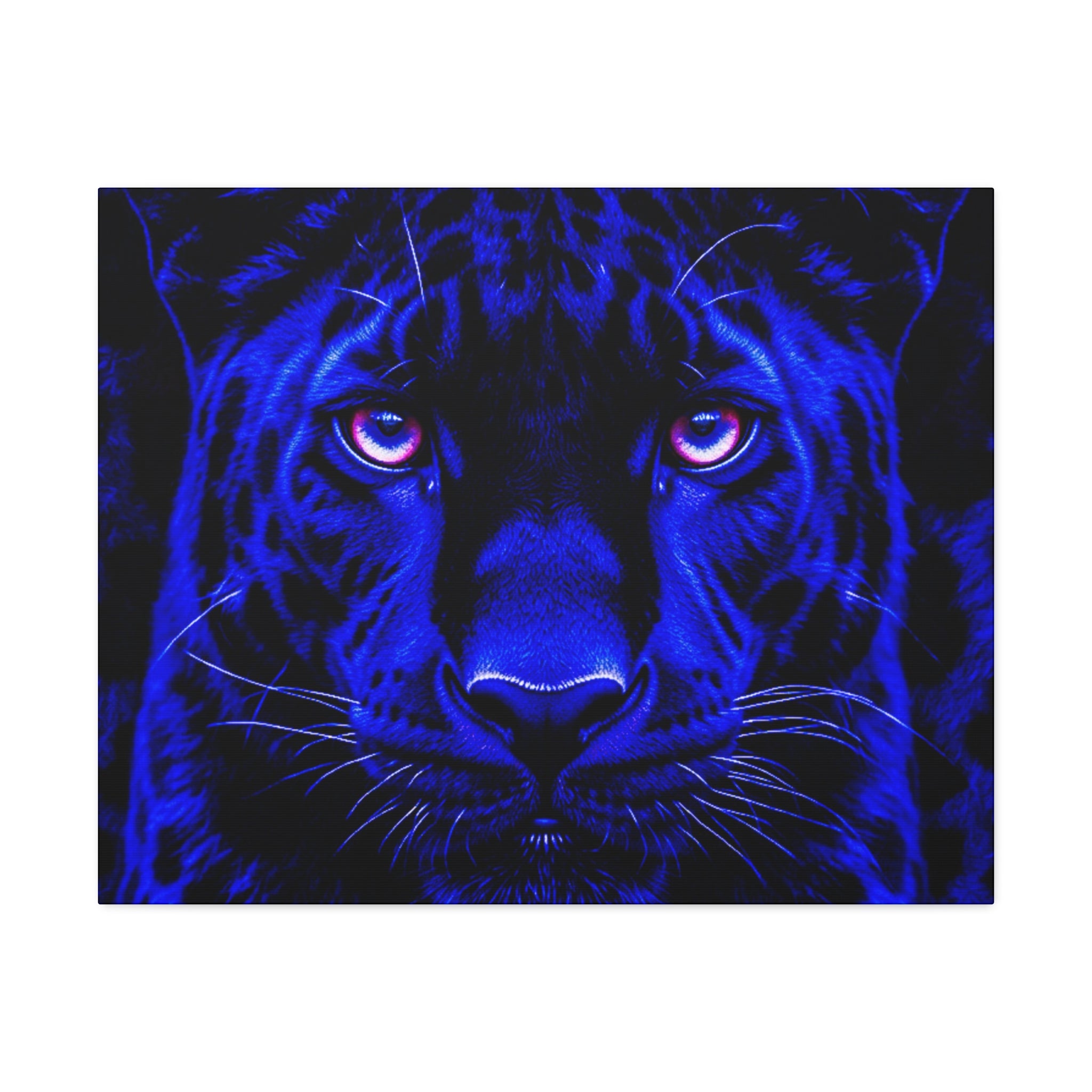 Blue Panther Stretched Canvas Wall Art