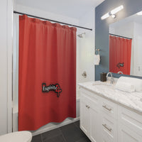 Red Logo Shower Curtain – Minimal Exquisite 24 Accent Bath Decor