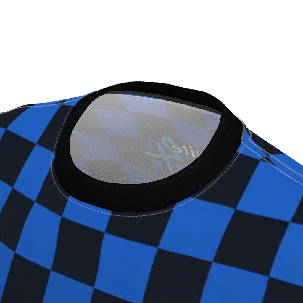 Blue Checkered 'Exquisite 24' Graphic Tee