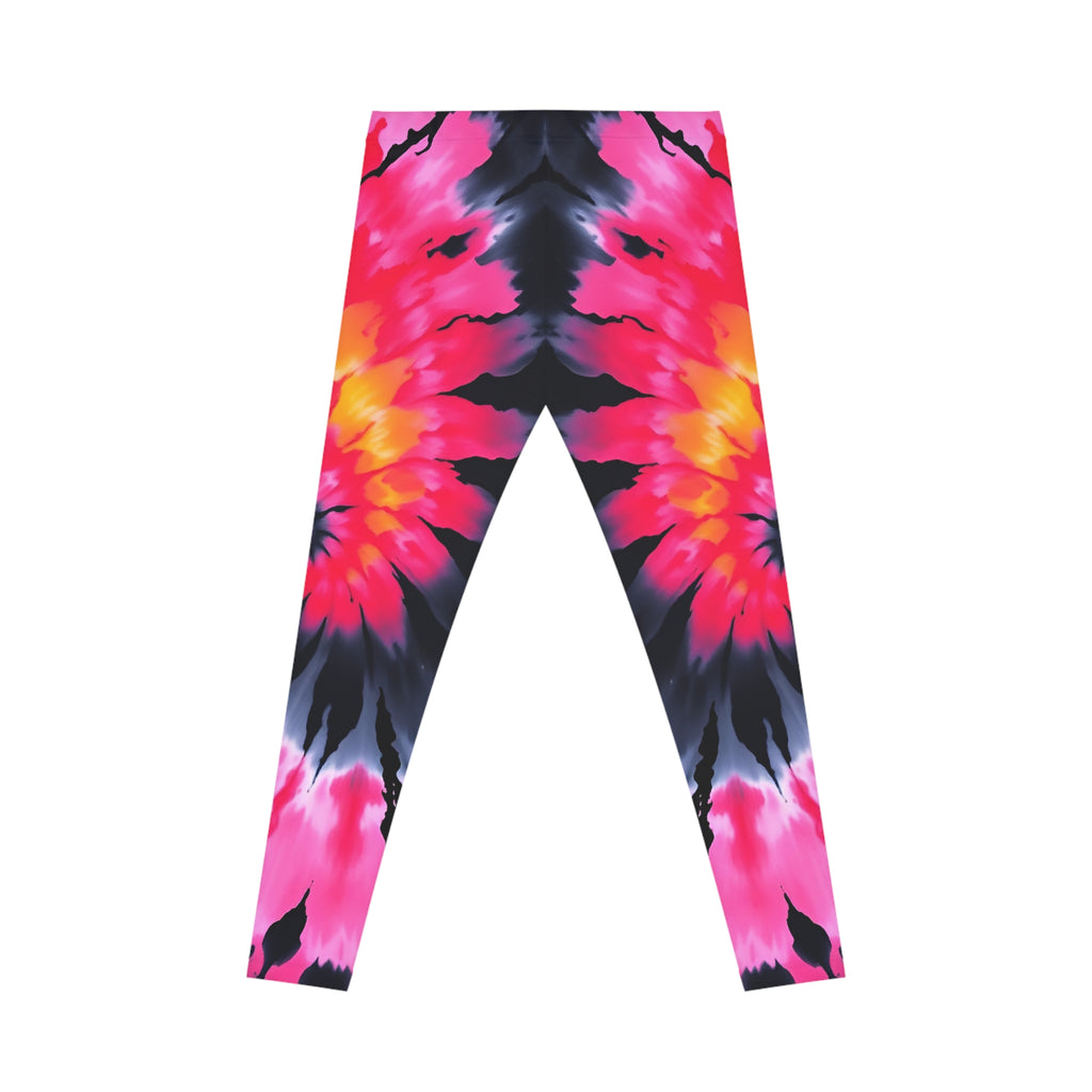 Tie-Dye Women's Leggings — Vibrant Pink, Orange, & Yellow Yoga Leggings