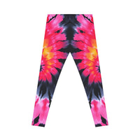 Tie-Dye Women's Leggings — Vibrant Pink, Orange, & Yellow Yoga Leggings