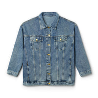 Exquisite 24 Blue Rose Women's Denim Jacket — Embroidered Back Logo